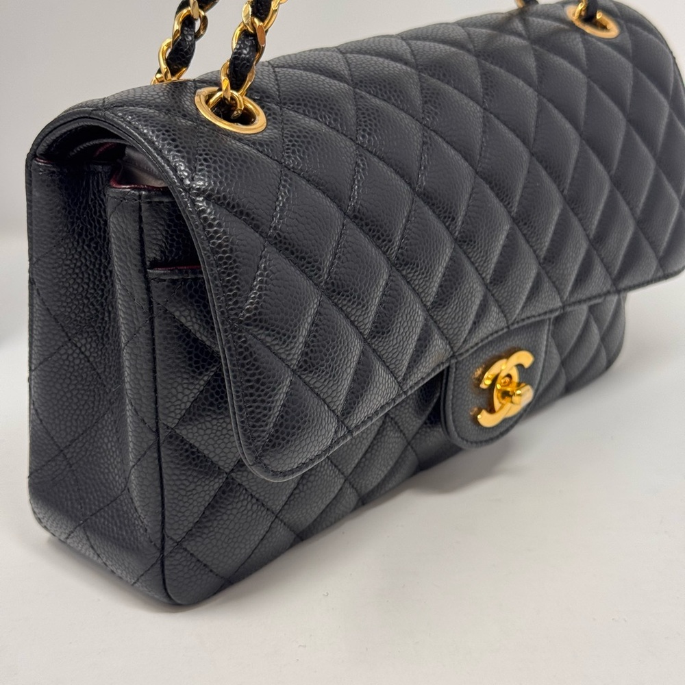 💎💯Authentic CHANEL Classic Black Medium Caviar Double Flap Bag💎 - Picture 4 of 13